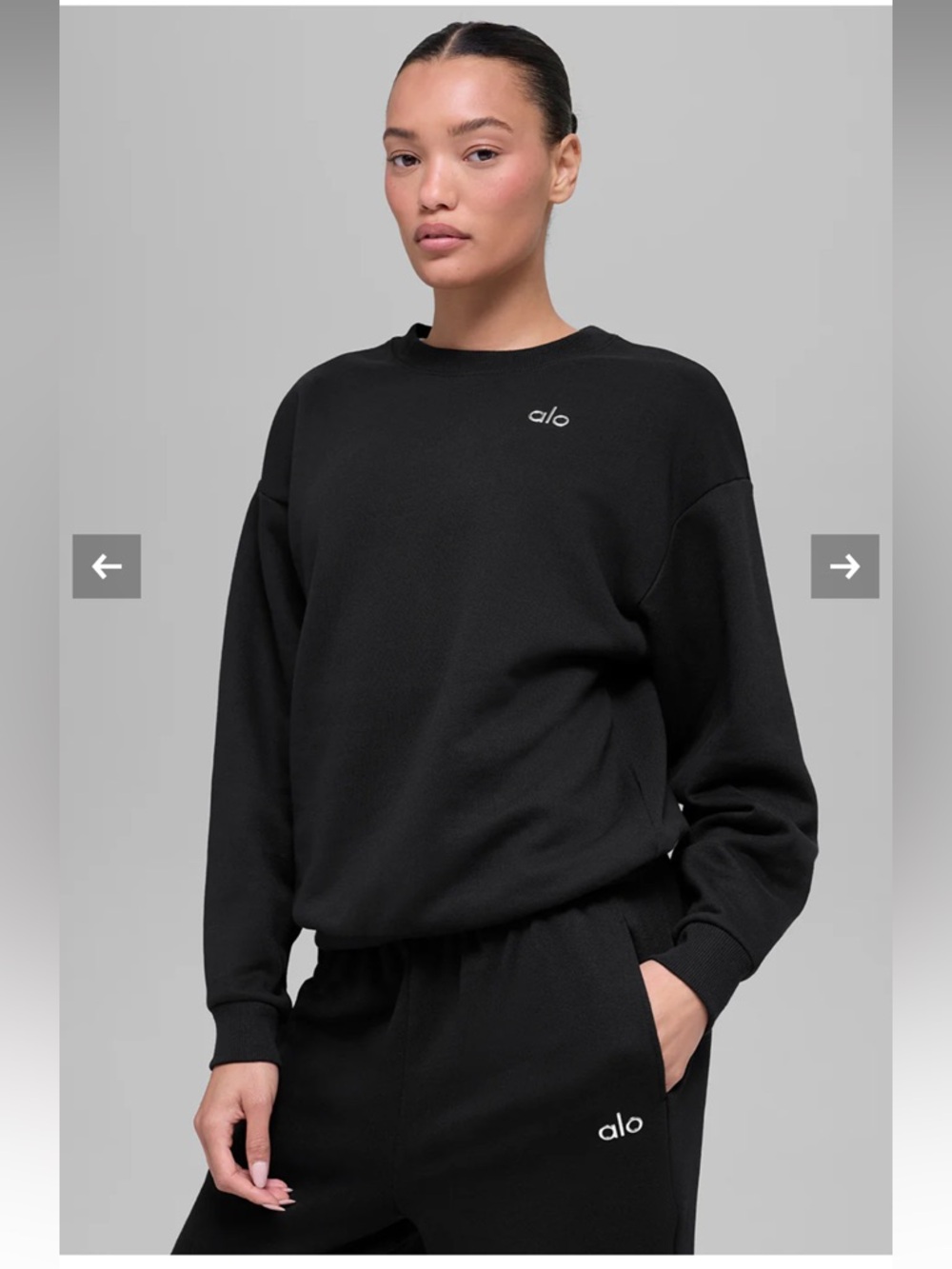 NWT ALO Yoga Accolade Sweatshirt in Black Size Small